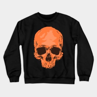 Orange Pixelated Skull Crewneck Sweatshirt